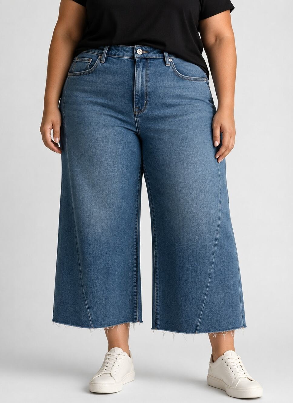 Good American Good Waist Palazzo Crop Jeans 26 Plus High Rise Wide Leg NWT